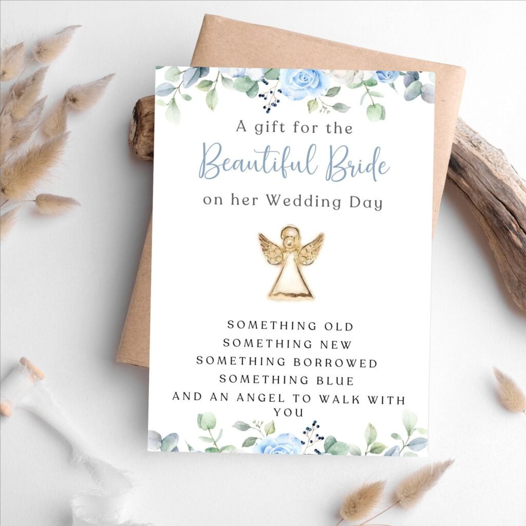 Angel on a card for the bride